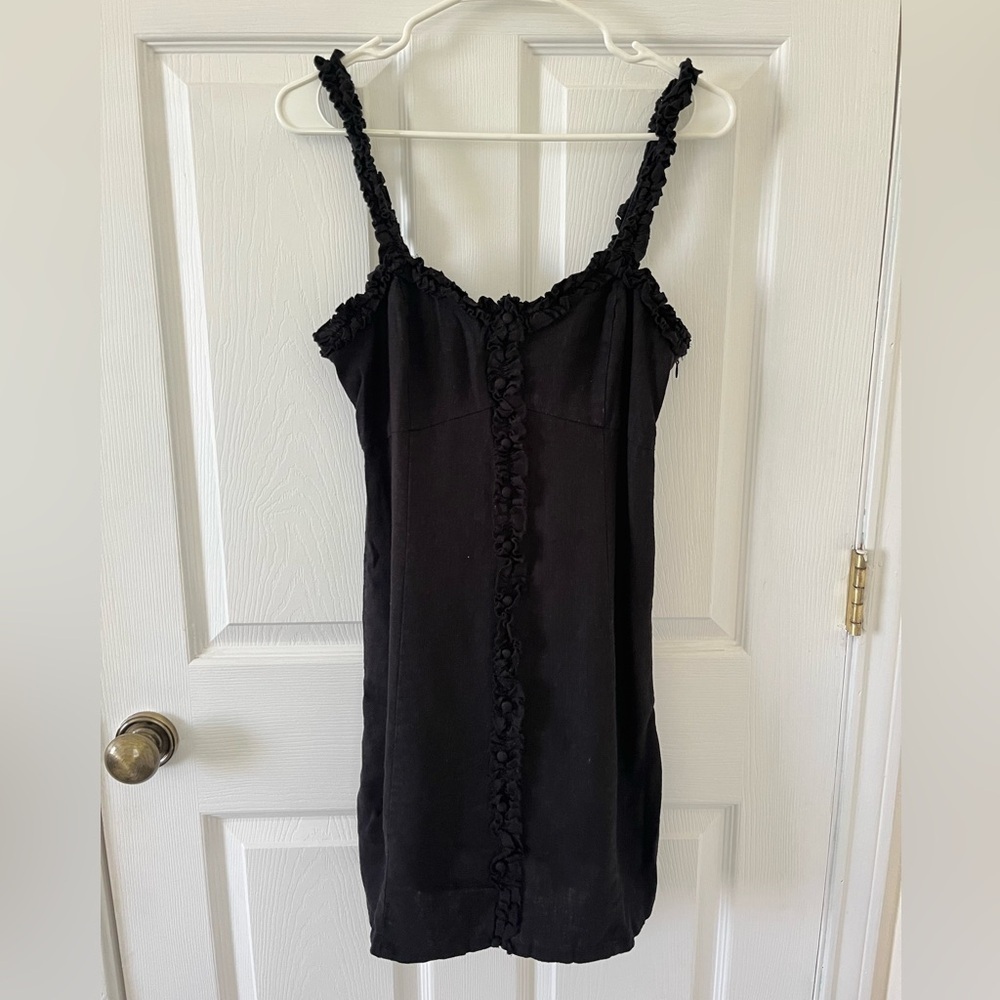 Forever 21 Black Ruffle Trim Dress